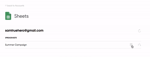 Example of how you can import prospects from Google Sheets integration