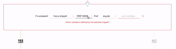 Example of snippet based condition in the campaign flow