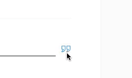 Image on how the quation mark icon looks like in the email editor in Woodpecker
