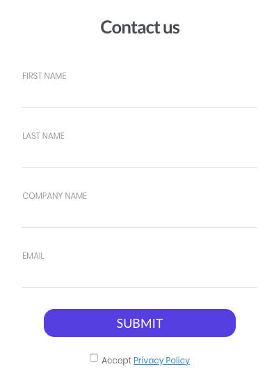 Image of the example form that can be created using Woodpecker WordPress Plugin