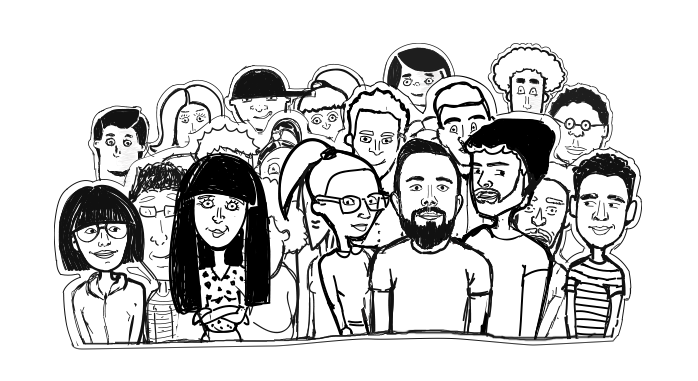 Many people gathered.