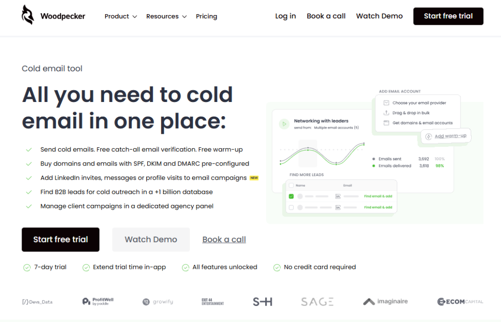 what outbound sales software helps scale outreach - woodpecker cta.