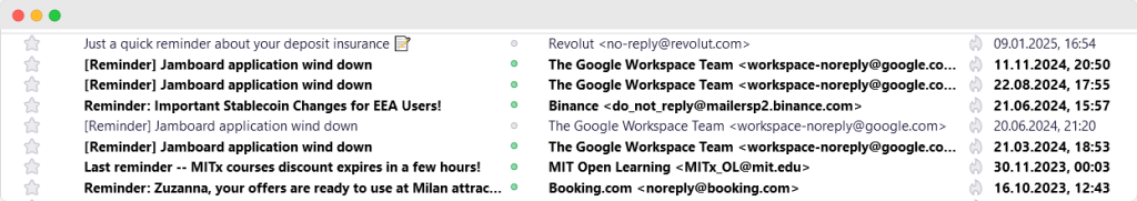 example subject lines for reminder emails with "reminder" in the subject line
